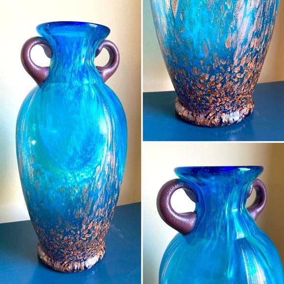 Dale Tiffany Art Dale Tiffany Favrile Hand Blown Art Glass Blue